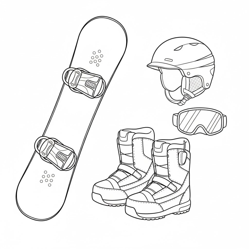 Snowboardutstyrssett fargelegging