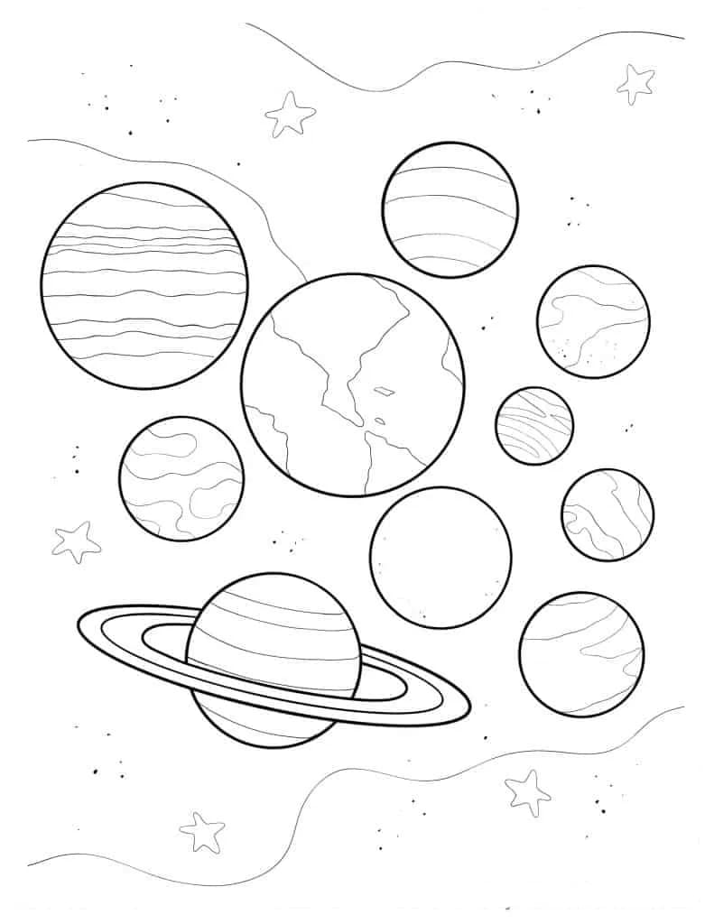 Solsystemet trykk fargelegging