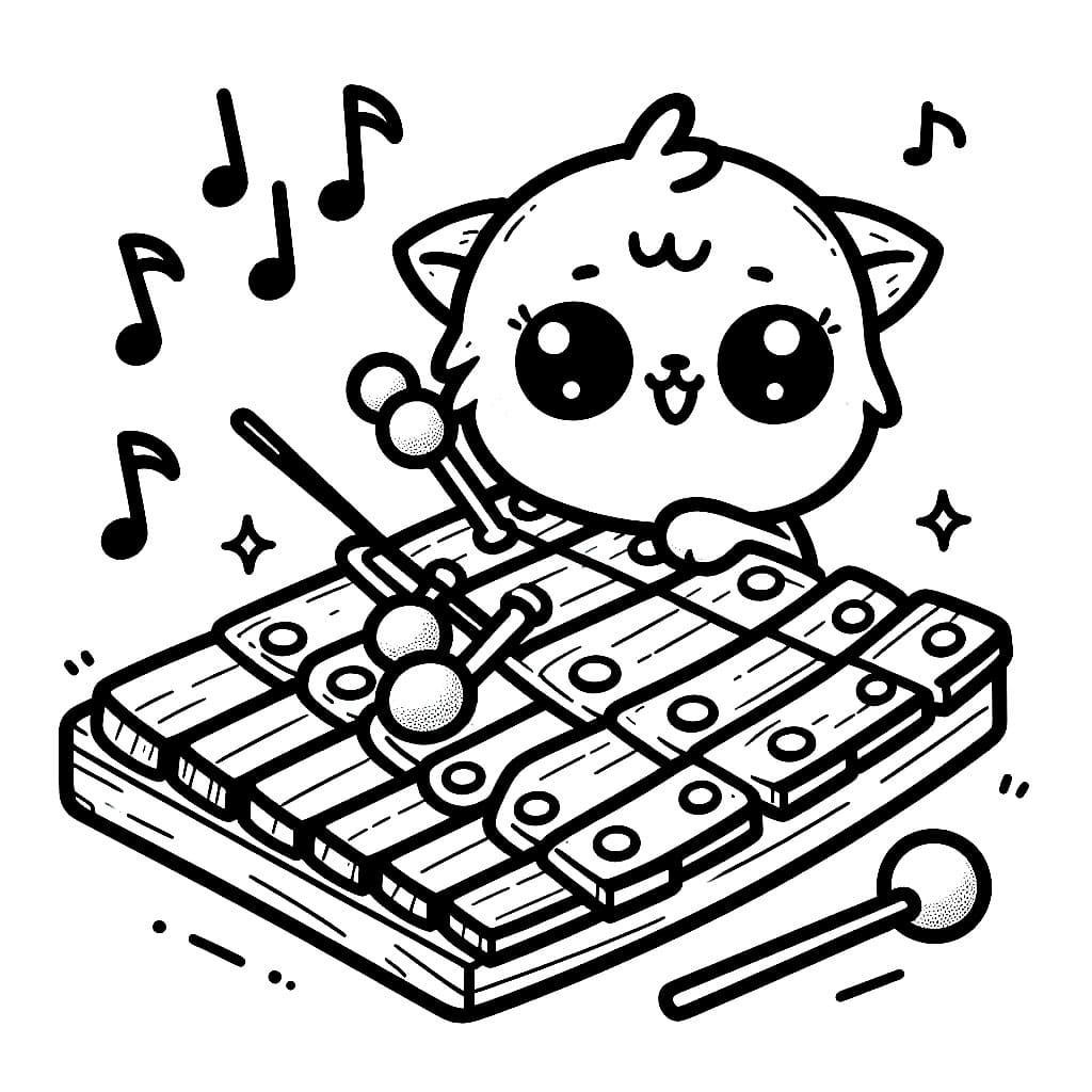 Søt leketøy xylofon fargelegging