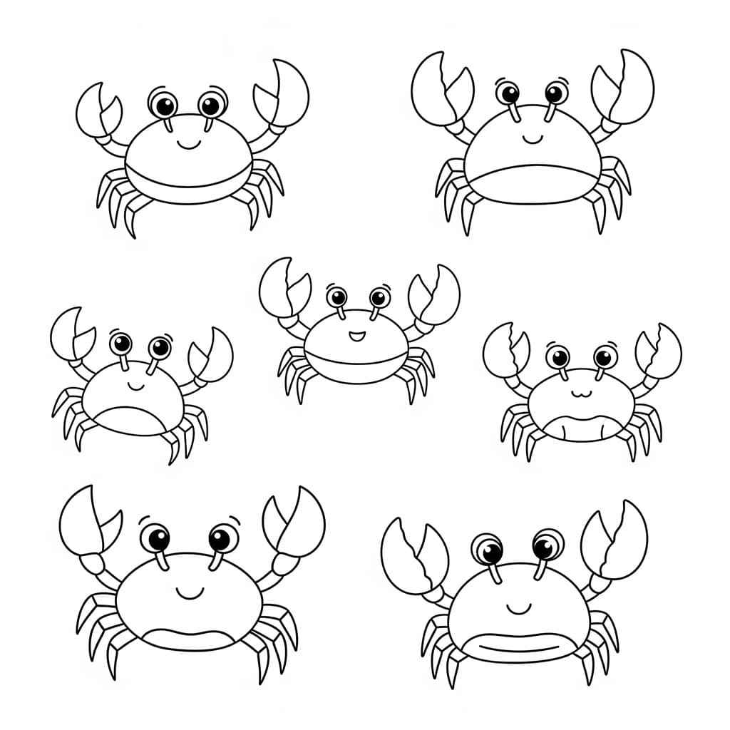 Søte små krabber fargelegging