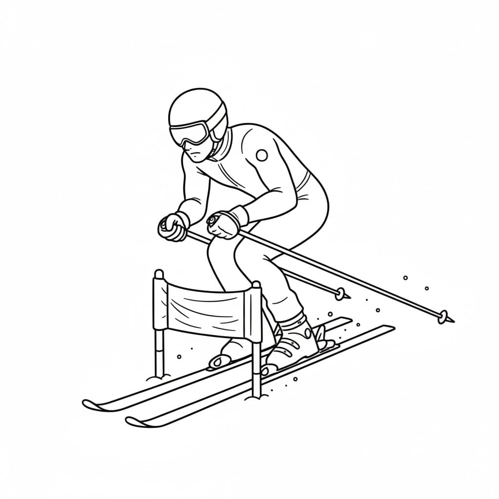 Startlinjen for skirennet fargelegging