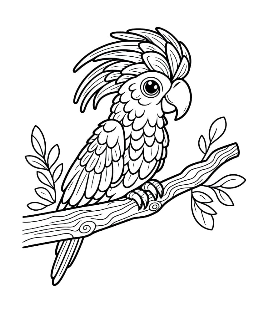 Stilig papegøye fargelegging