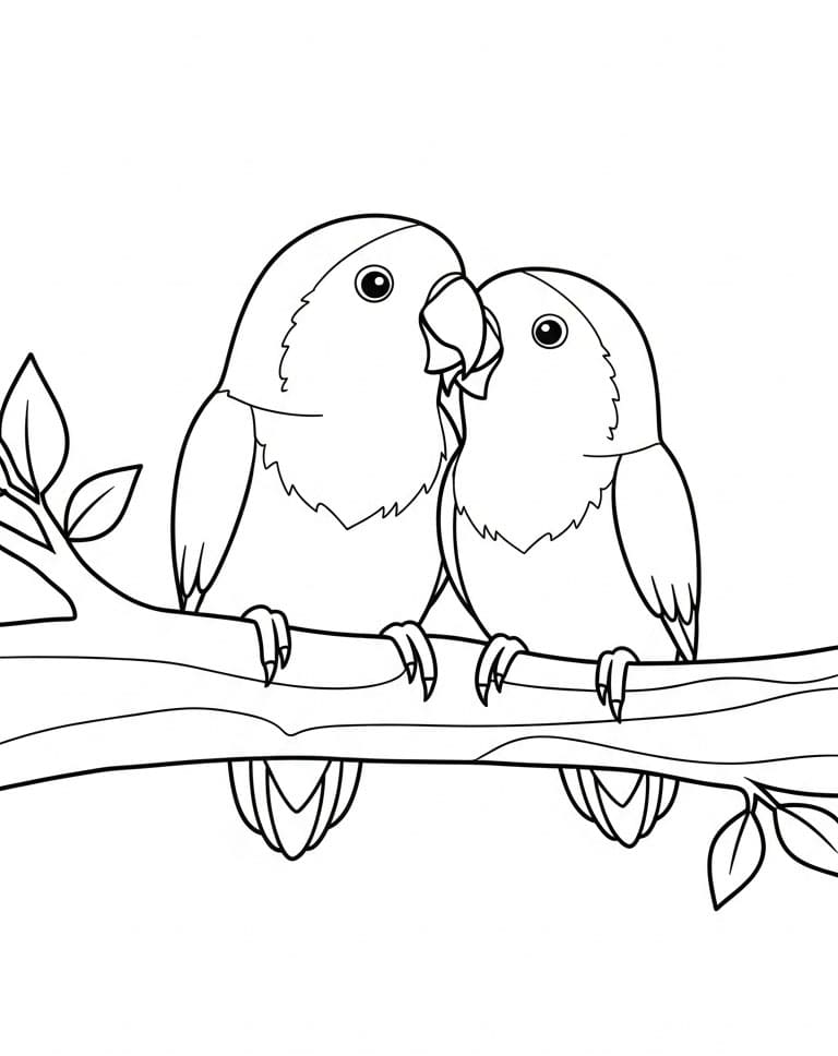 To papegøyer fargelegging