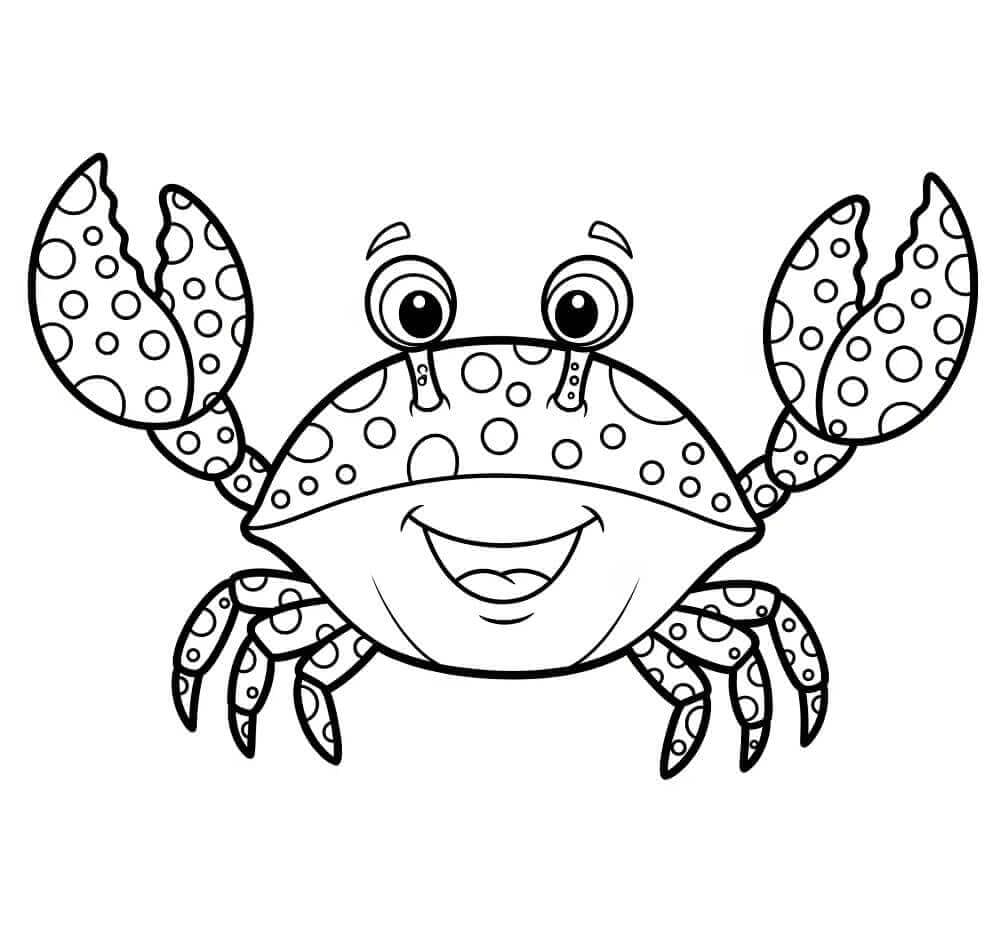 Utskrivbar krabbe for barn fargelegging