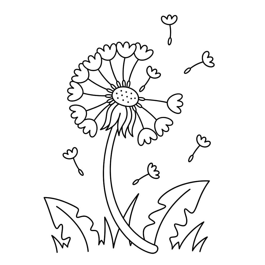 Utskrivbare løvetannblomster fargelegging