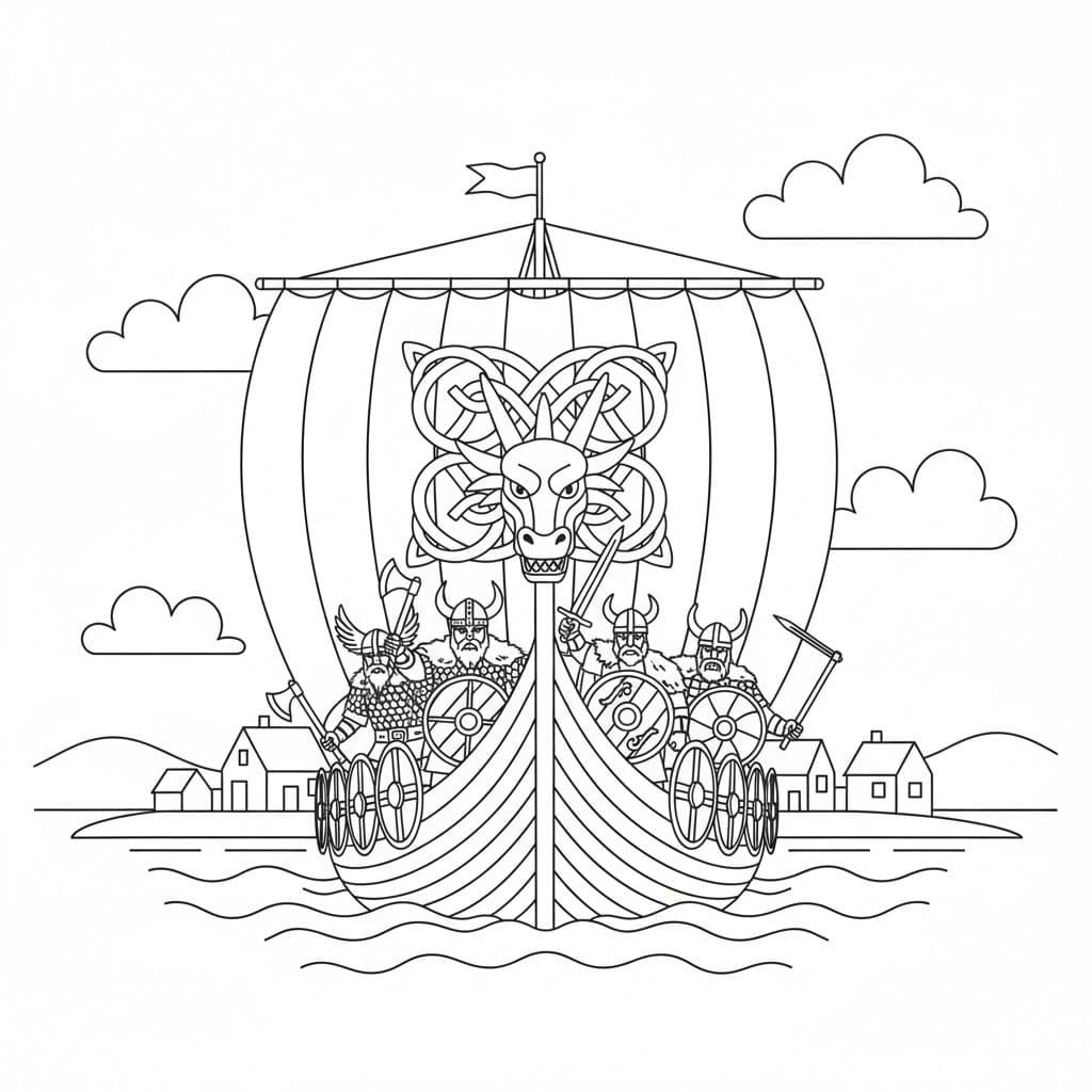 Vikinger på dekk fargelegging