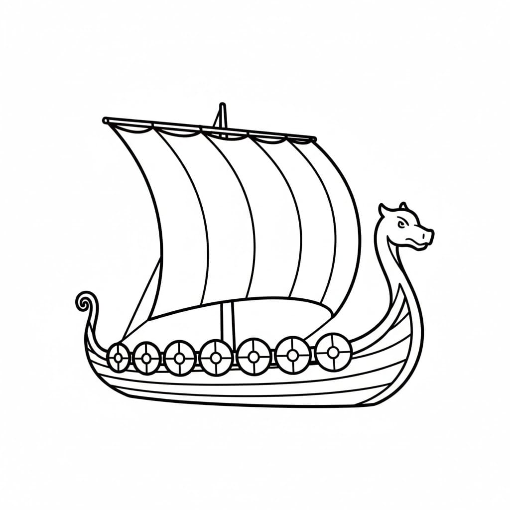 Vikingskip fargelegging