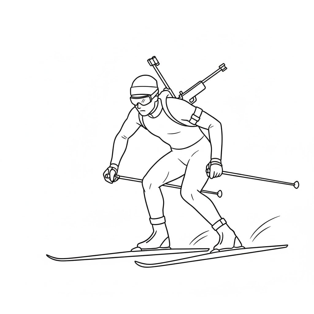 Vinter skiskytingutøver fargelegging