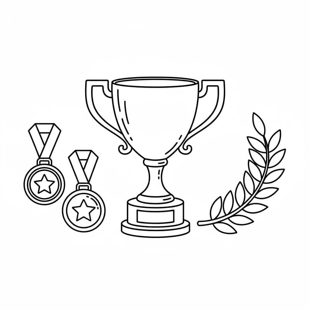 Vintersporttroféer fargelegging