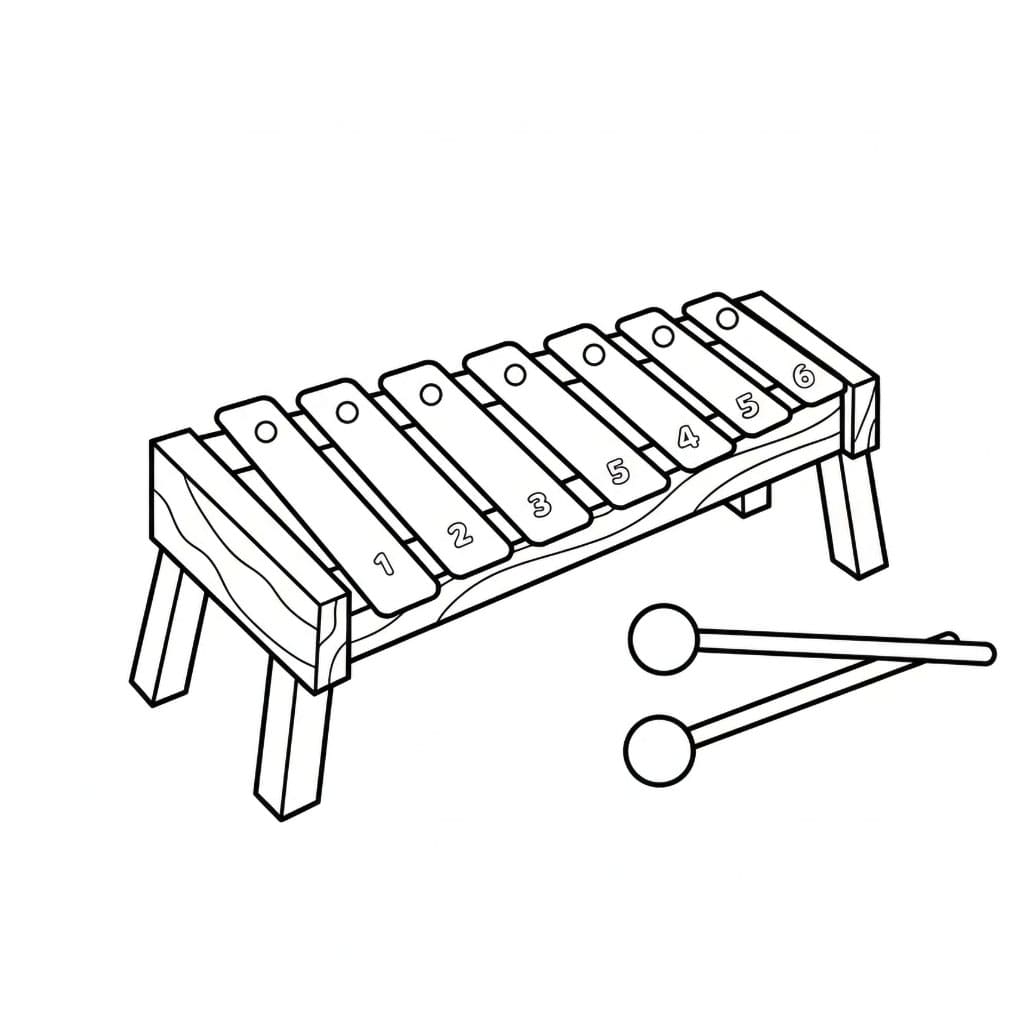 Xylofon Enkel Gratis fargelegging