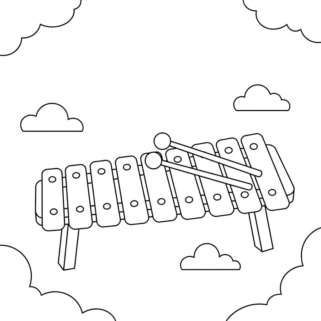 Xylofon i skyene fargelegging