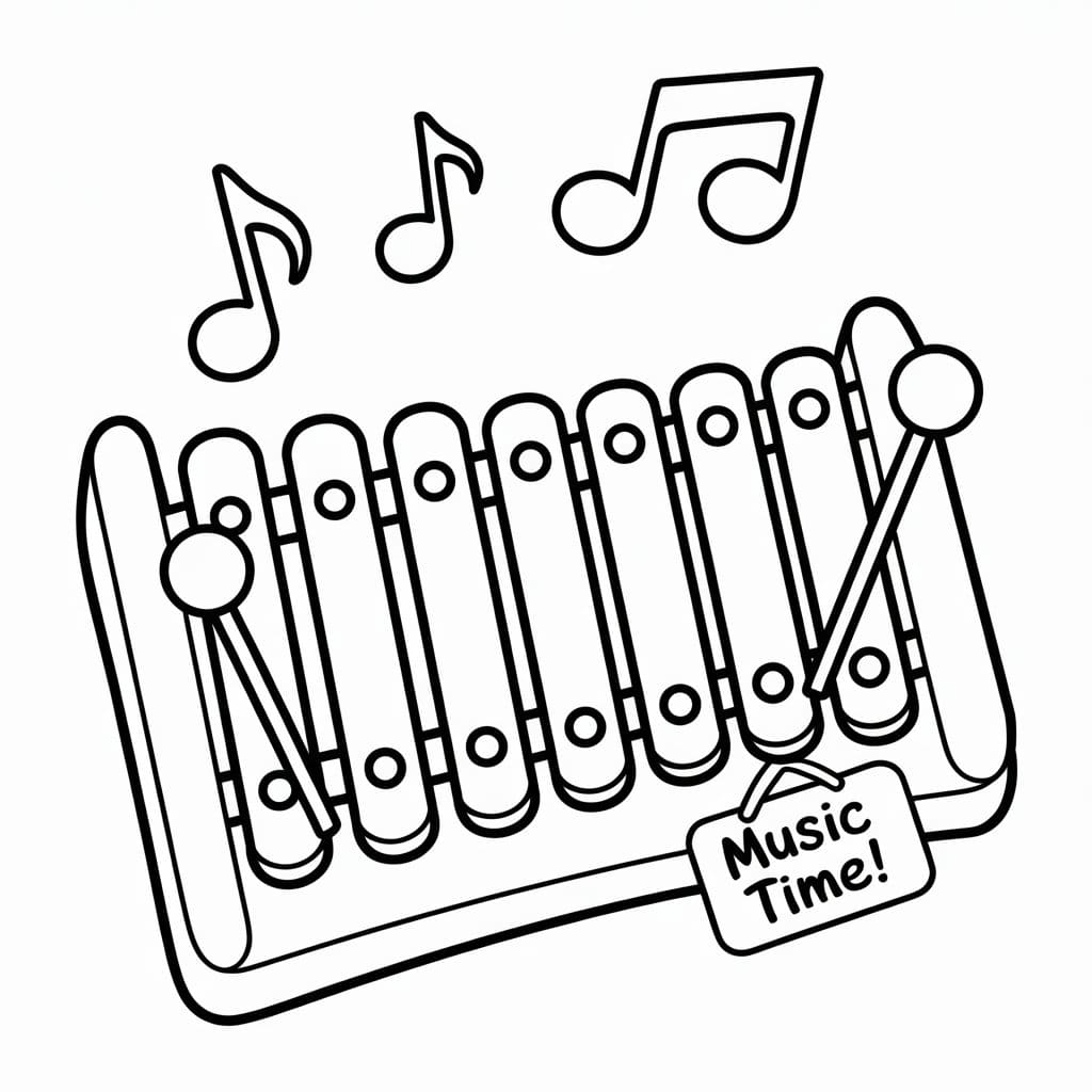 Xylofon og musikalsk knute fargelegging