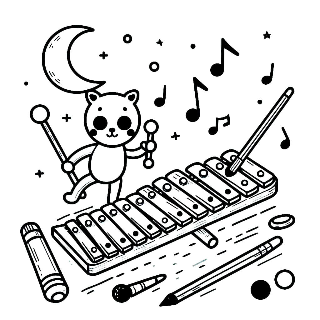 Xylofon spill for romvesener fargelegging