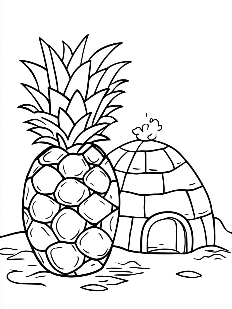 Ananas for voksne fargelegging