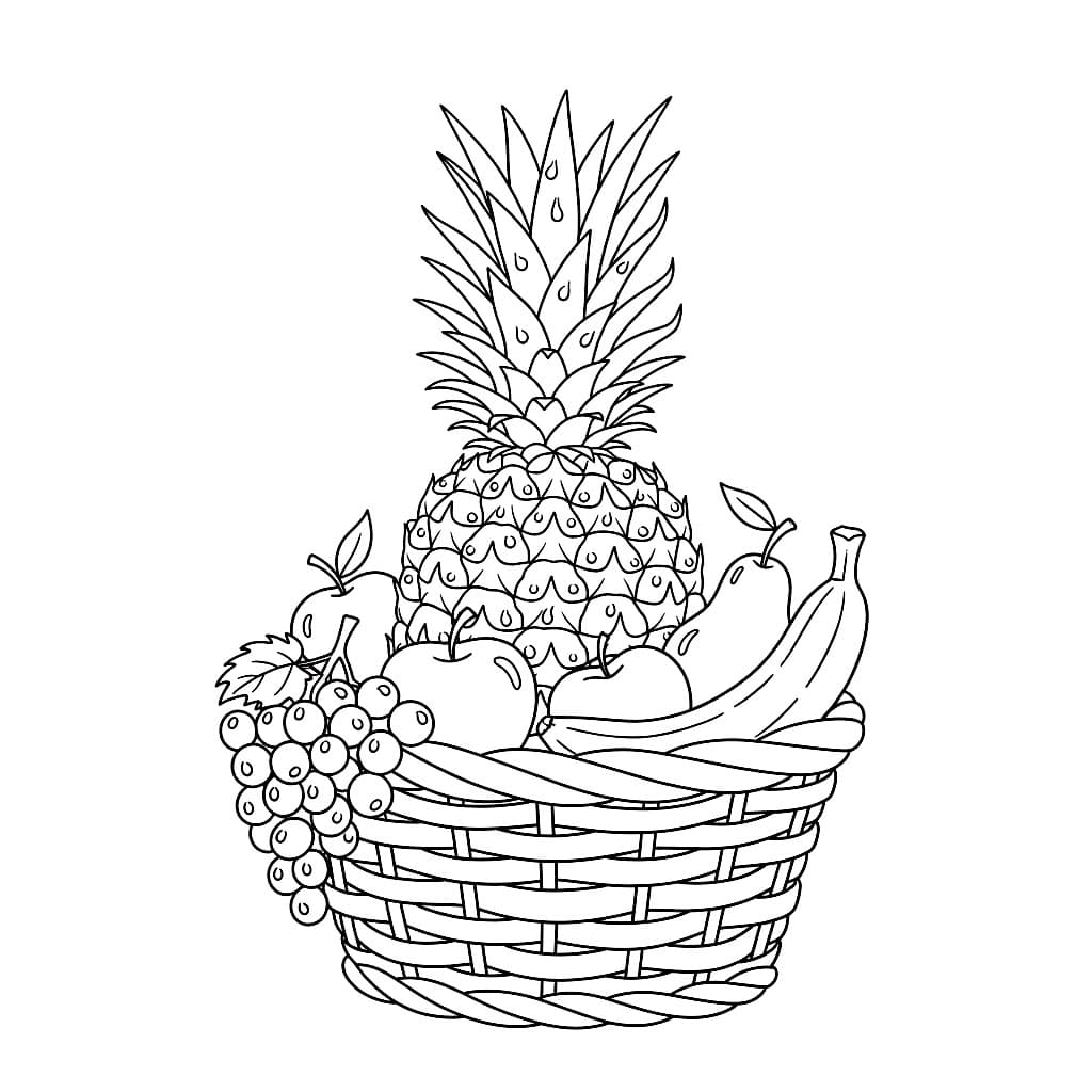Ananas i fruktkurv fargelegging