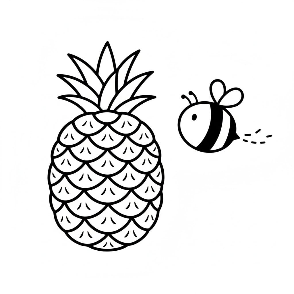 Ananas med bie fargelegging