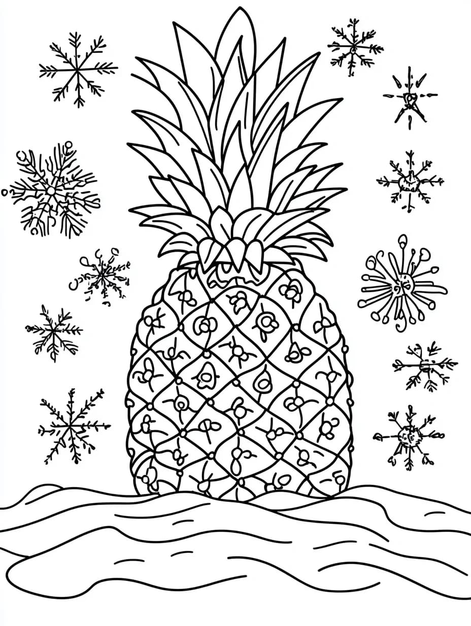 Ananas og snøfall fargelegging