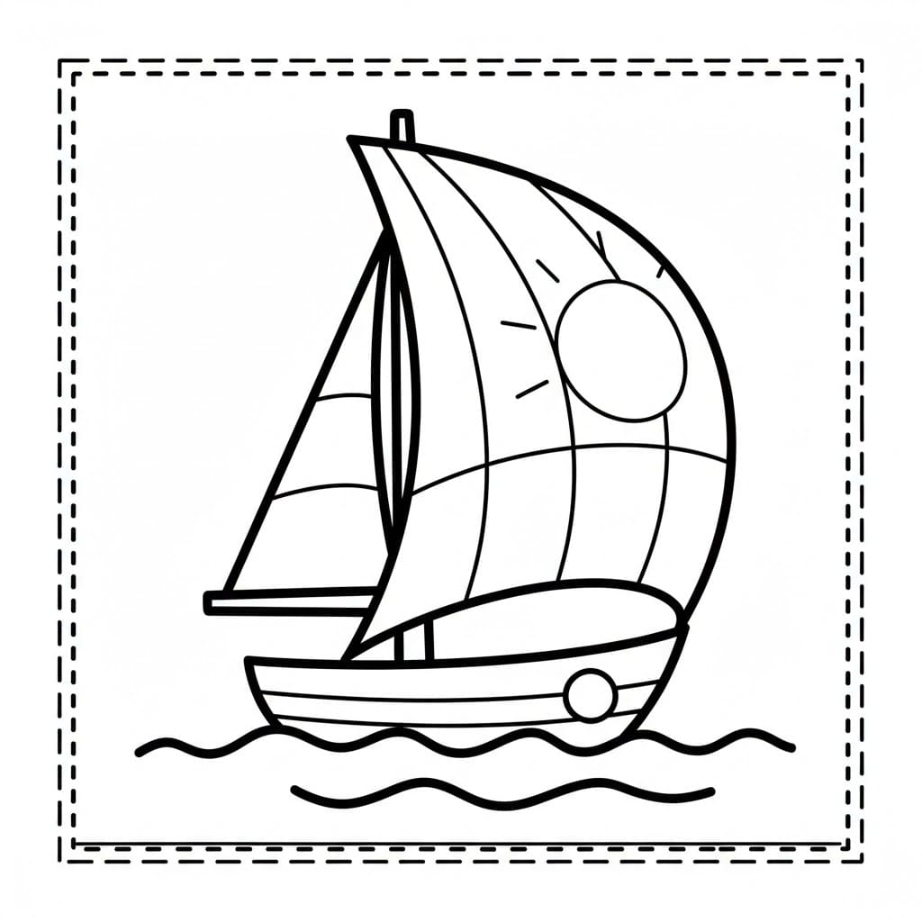 Bredvinget seilbåt fargelegging