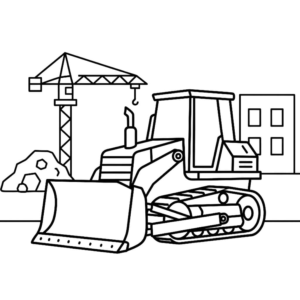 Bulldoser byggeplass fargelegging