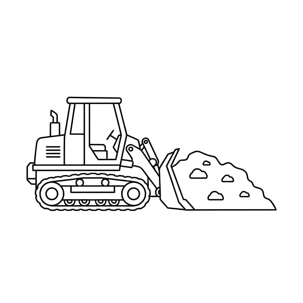 Bulldoser skyver jorden fargelegging