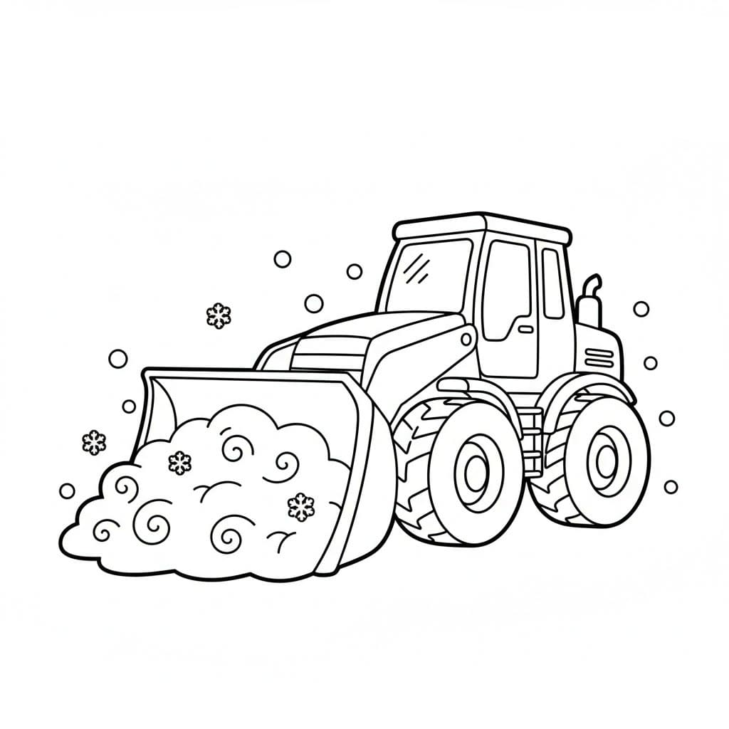 Bulldoser snøplog fargelegging