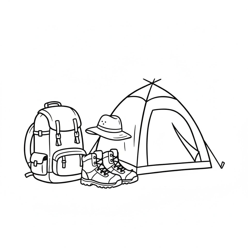 Campingryggsekkoppsett fargelegging