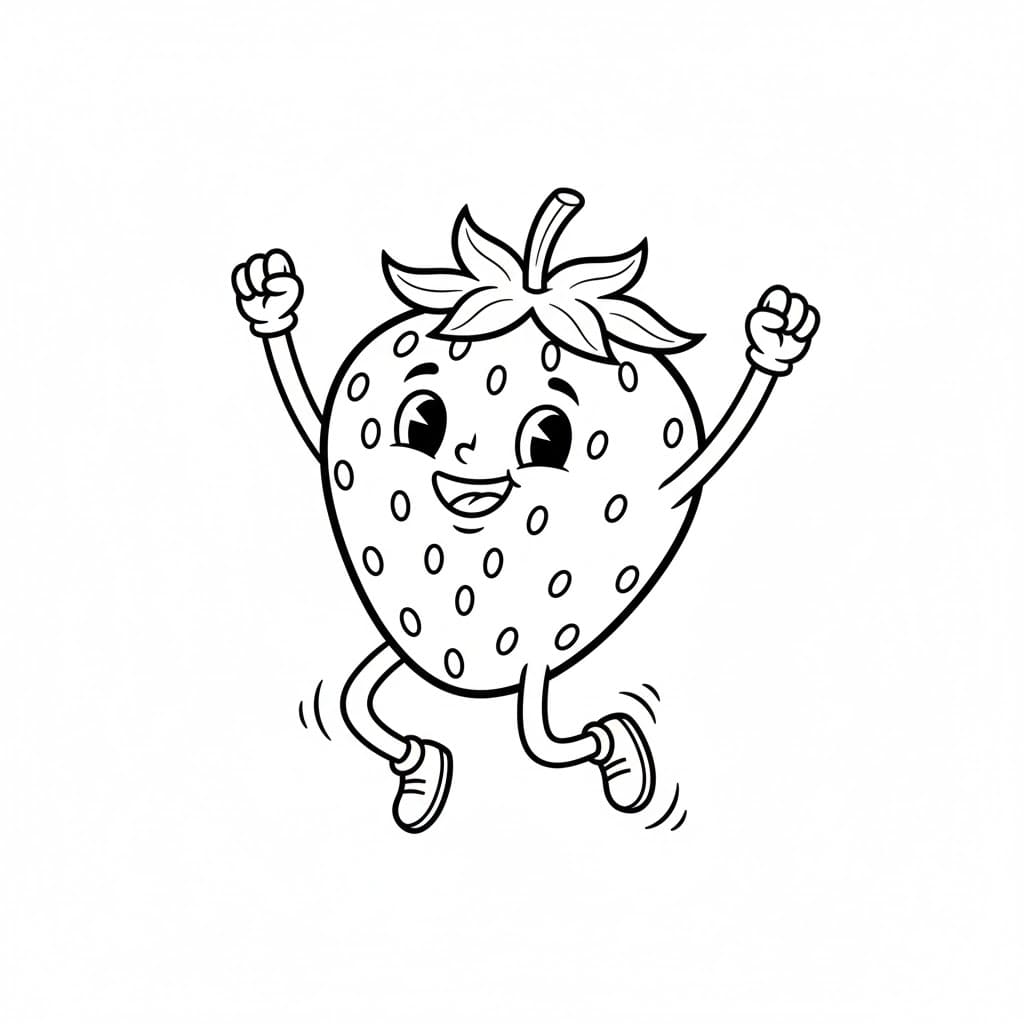 Dansende jordbær fargelegging