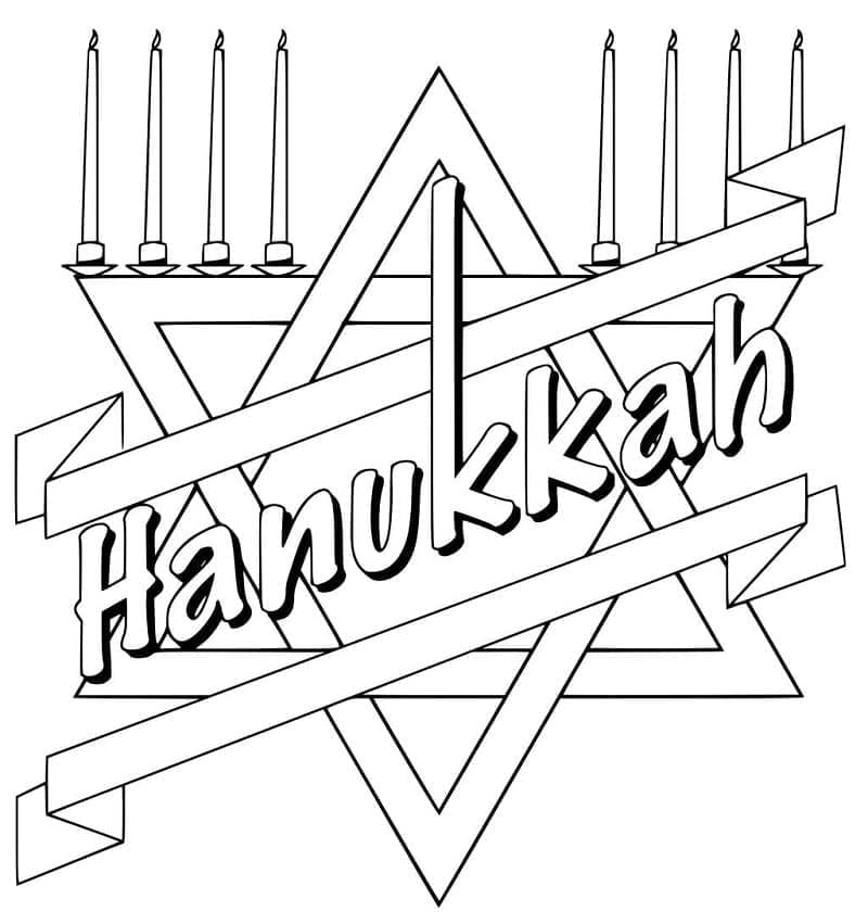 Davidsstjernen Hanukkah fargelegging