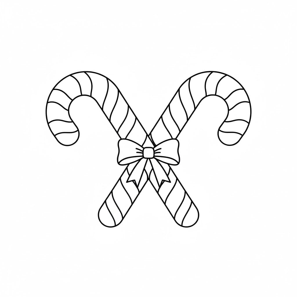 Dobbel sukkerstang med sløyfe fargelegging