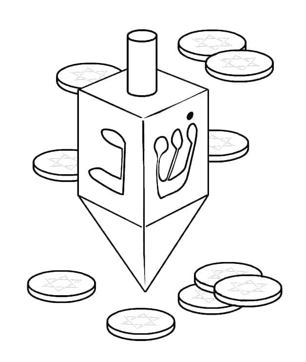 Dreidel Hanukkah fargelegging