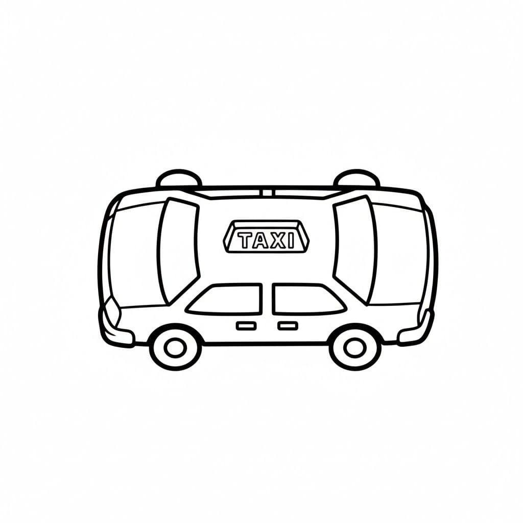 Drosjeutsikt ovenfra fargelegging