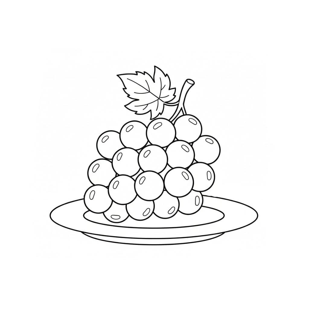 Druer på tallerken fargelegging