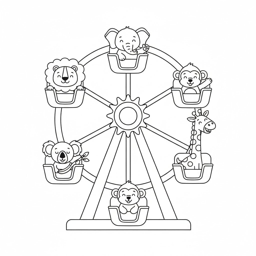 Dyrepariserhjul fargelegging