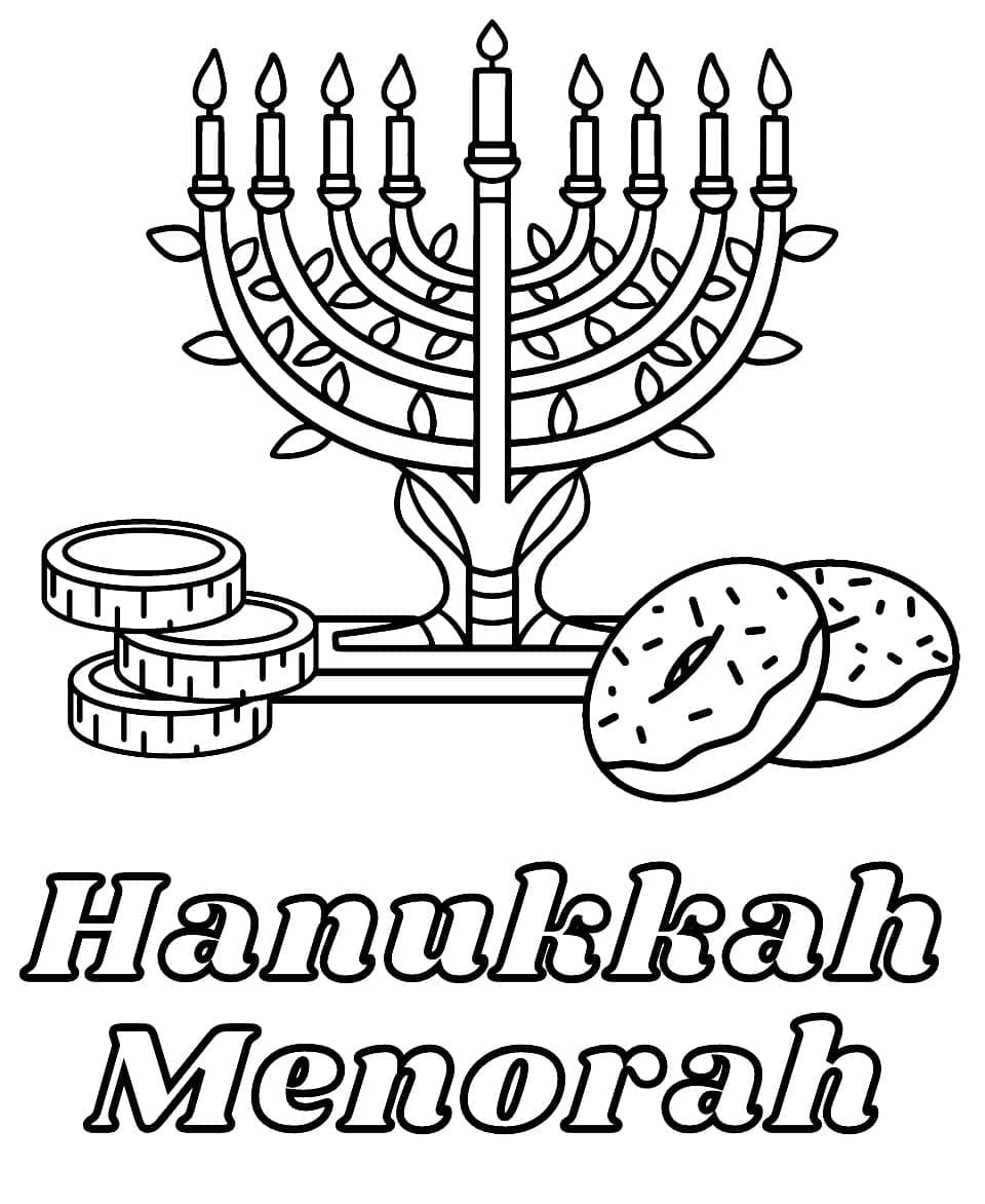 En Hanukkah menorah fargelegging