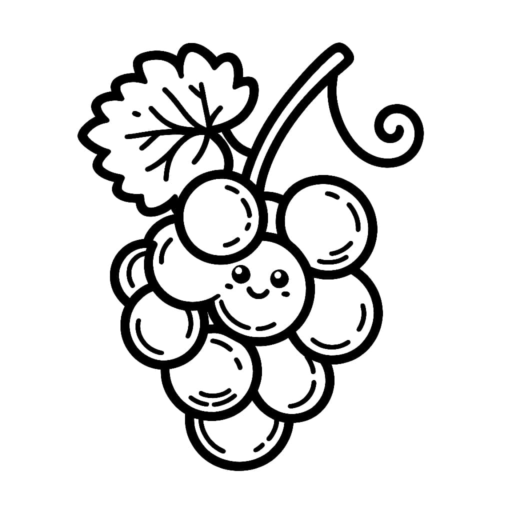 En søt klase druer fargelegging