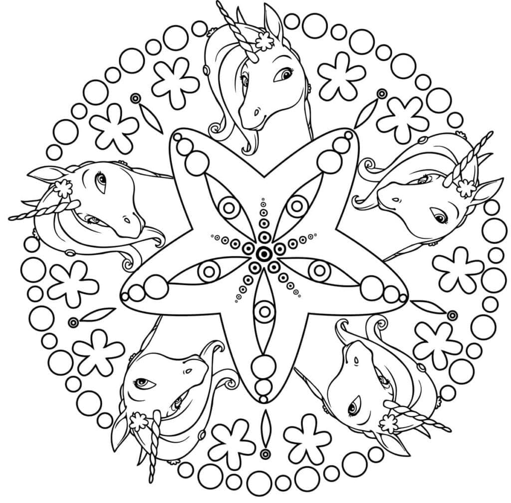 Enhjørninger fra Mia og Meg fargelegging