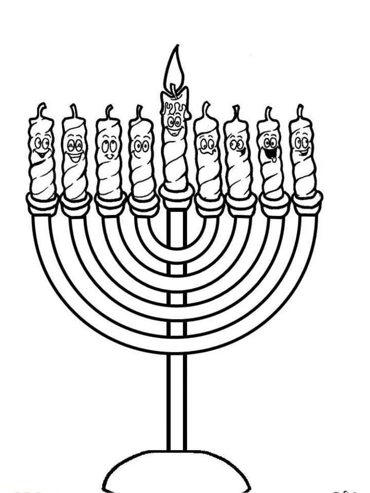 Enkel Hanukkah Menorah fargelegging