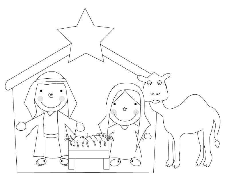 Enkel Julekrybbe fargelegging