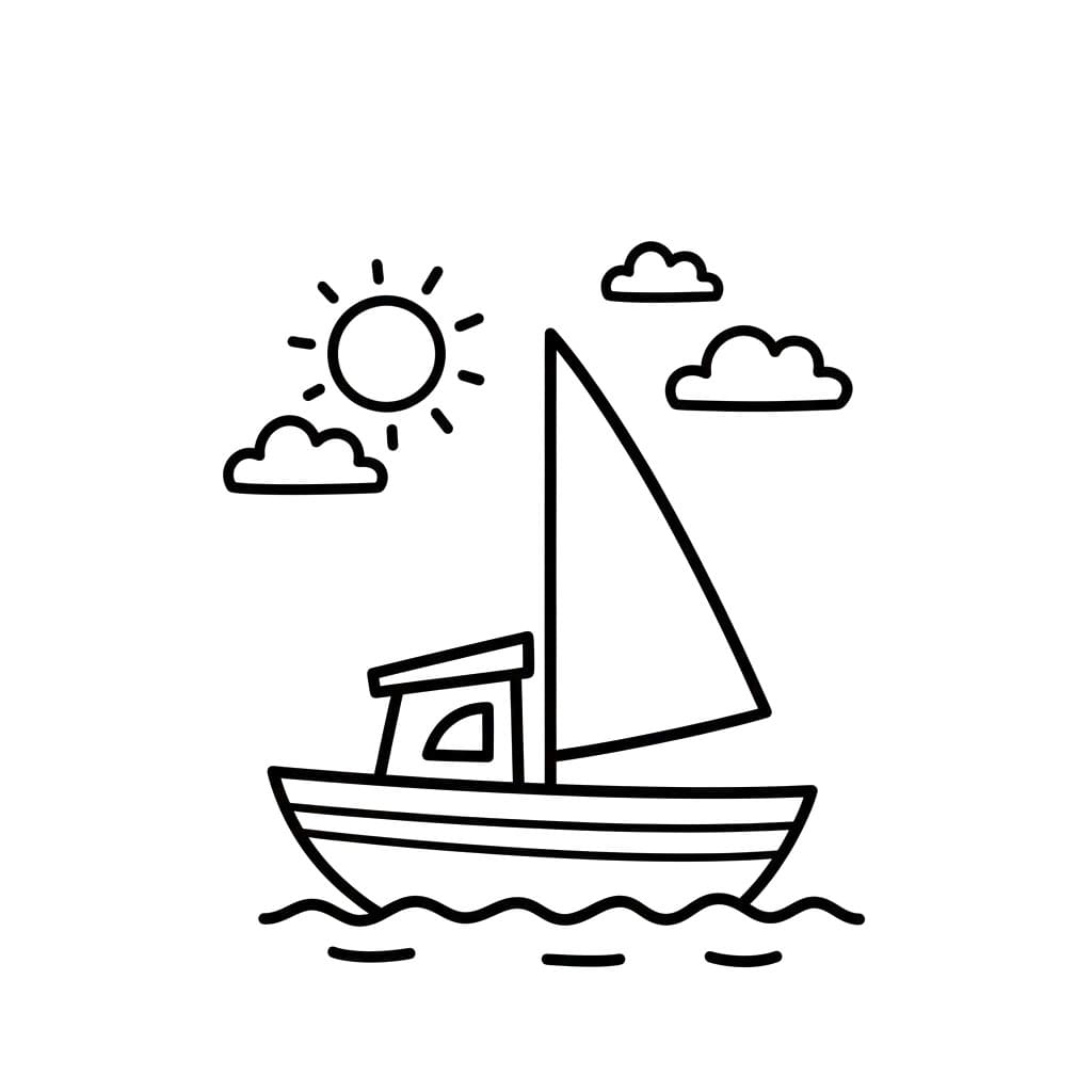 Enkel seilbåt fargelegging