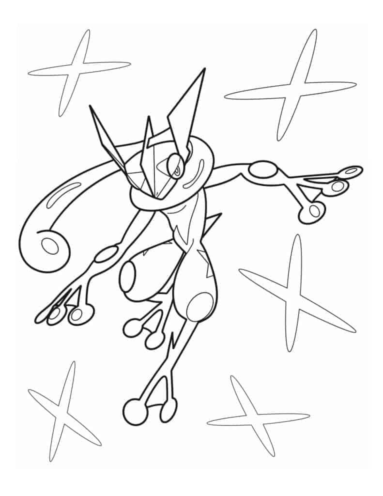 Fantastisk Pokémon Greninja fargelegging