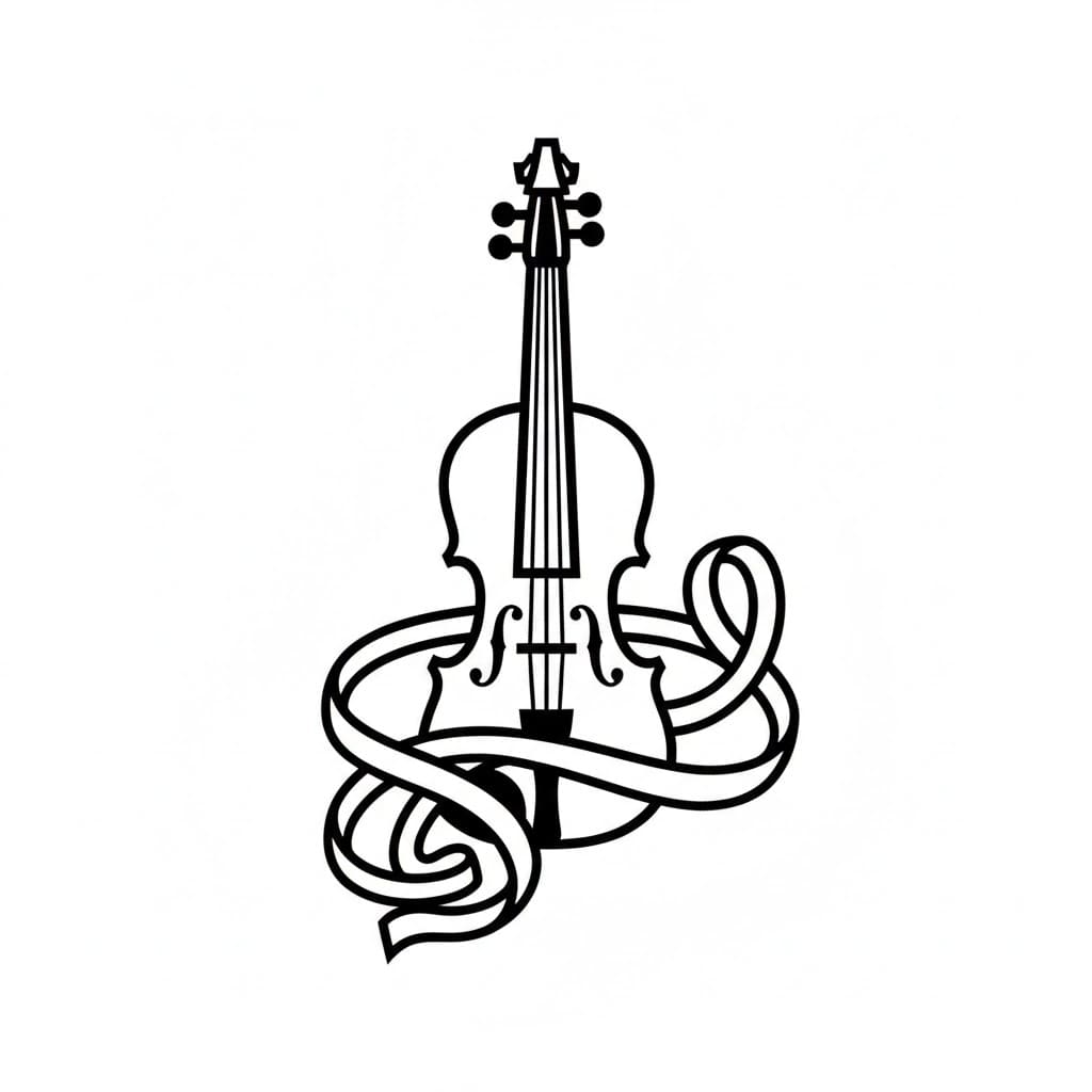 Fiolin med bånd fargelegging