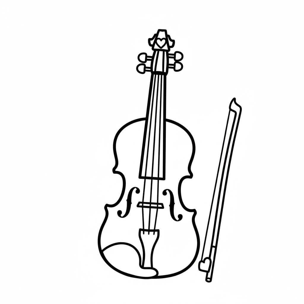 Fiolin med hjerte fargelegging