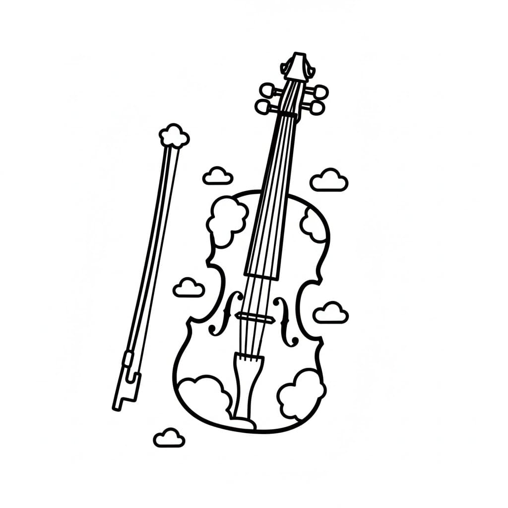 Fiolin med sky fargelegging