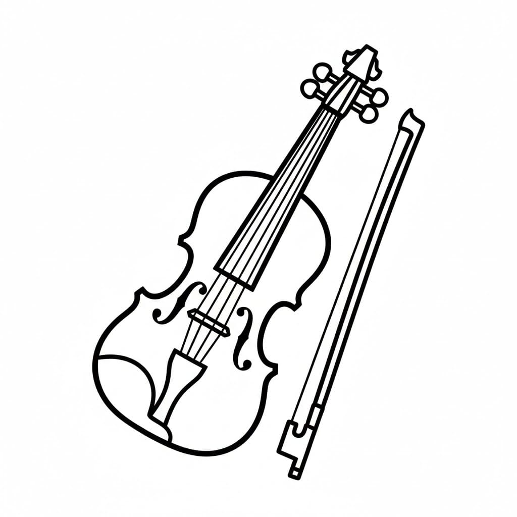Fiolin og bue fargelegging
