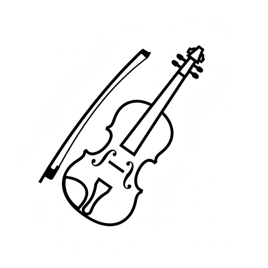 Fiolin sett fra siden fargelegging