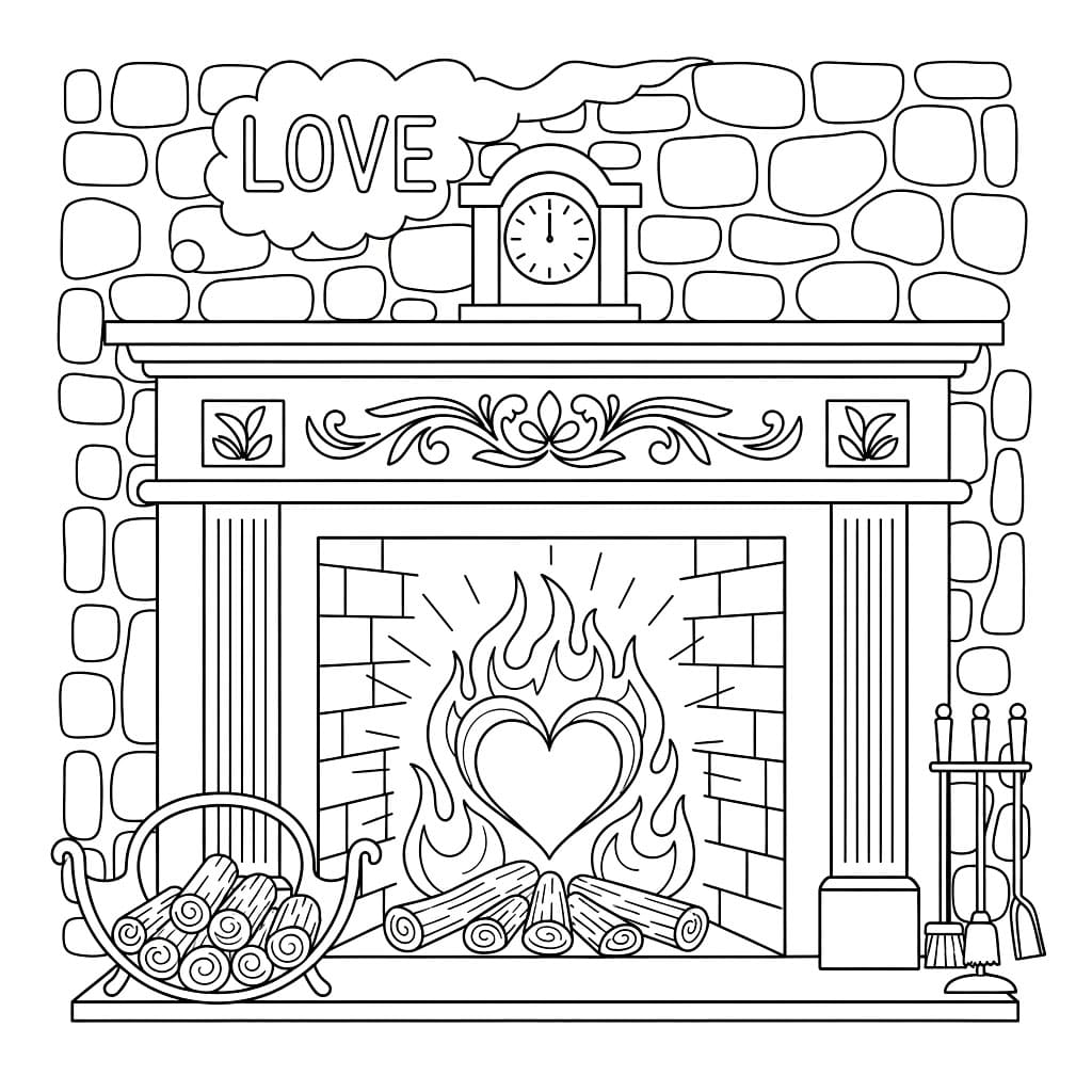 Flammende hjertepeis fargelegging