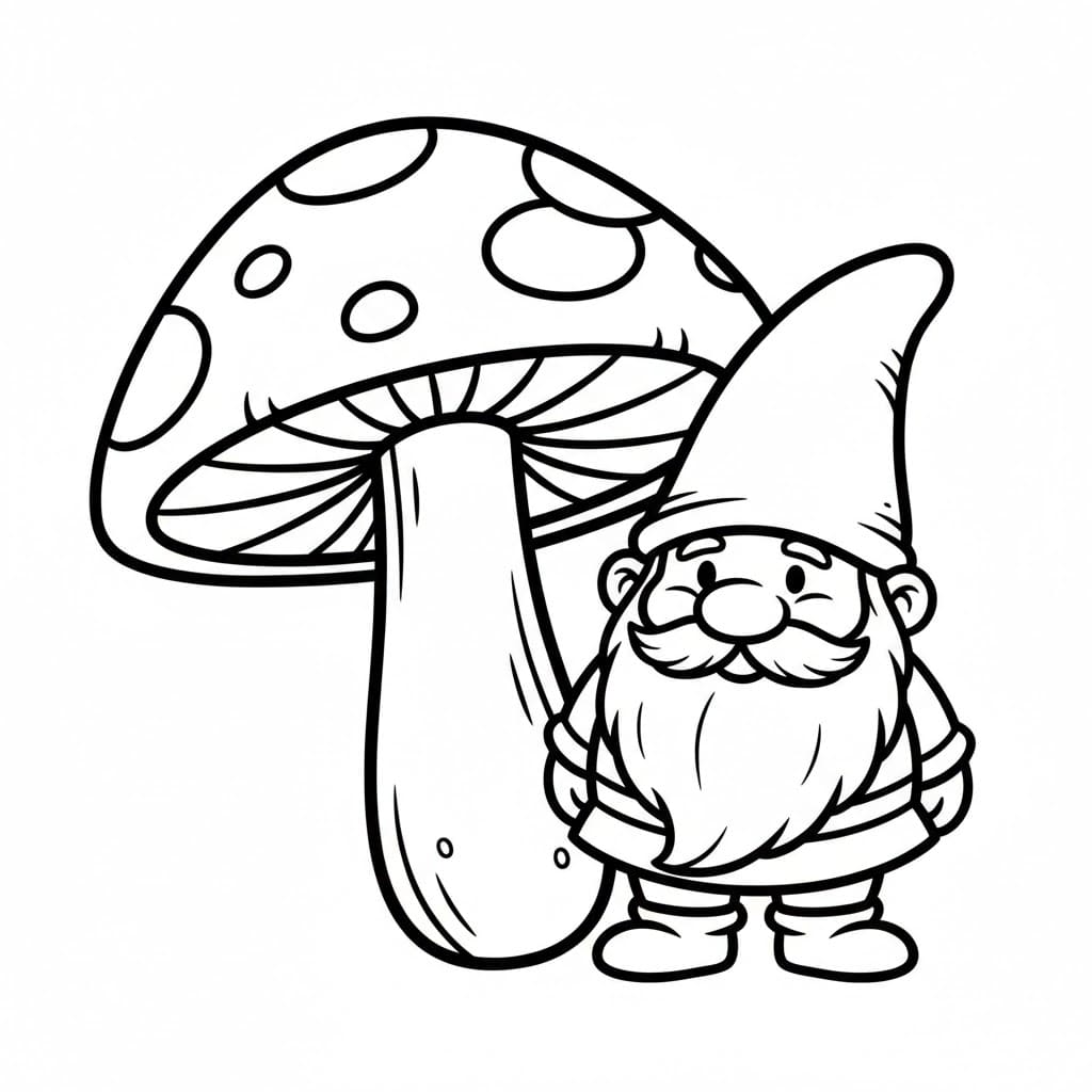 Gnome med sopp fargelegging