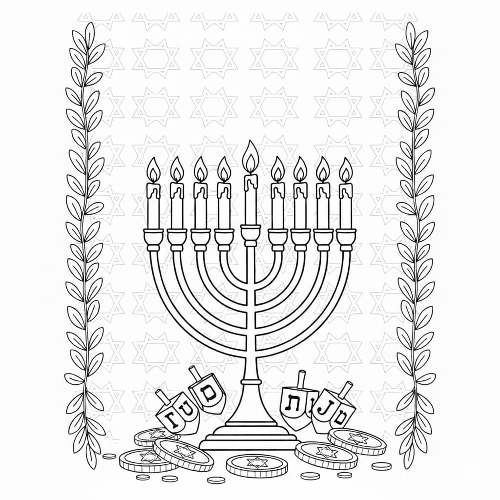 God Hanukkah enkel fargelegging