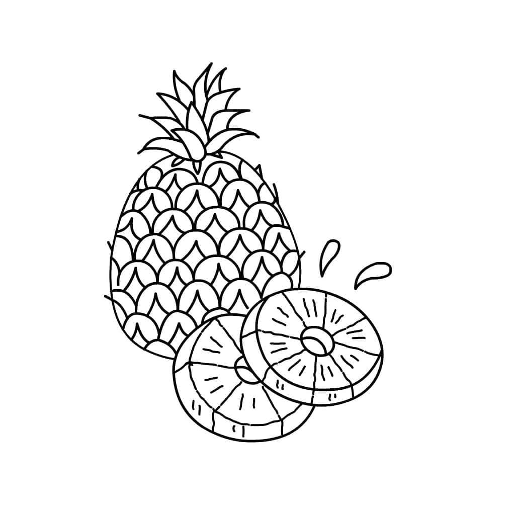 Gratis ananas utskrivbar fargelegging