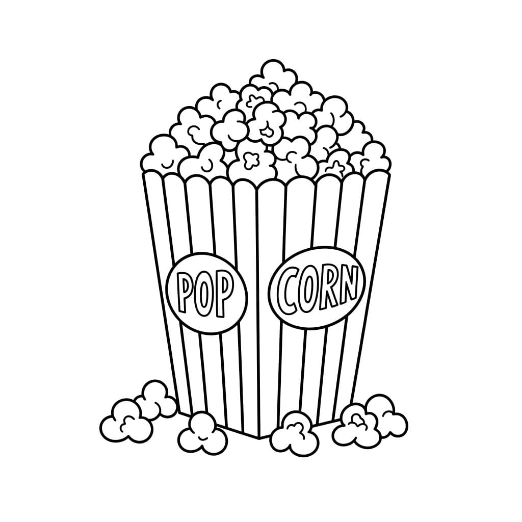 Gratis deilig popcorn fargelegging